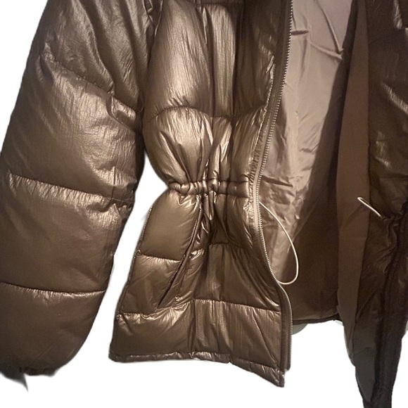 NWT Amazon Women’s Metallic Brown Heavyweight Puffer Coat Size XS New - Picture 4 of 8